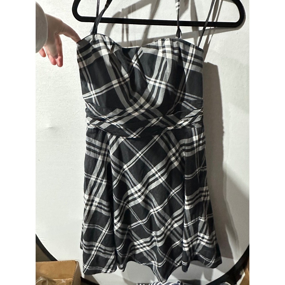 White House Black Market Plaid Mini Dress Strapless Sweetheart 12 - Picture 3 of 8